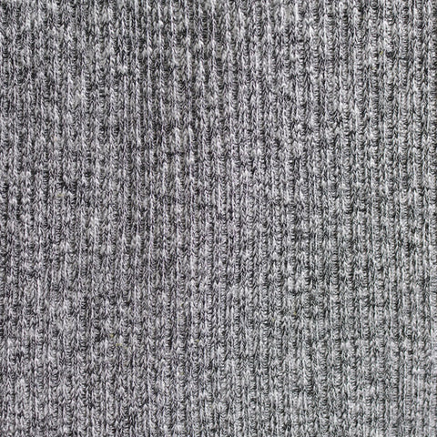 Black Heathered-Marl Rib Knit, Poly-Viscose, 610 gsm