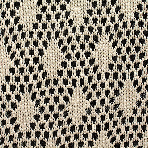 Black Geometric Interlock Knit, Cotton-Poly, 416 gsm