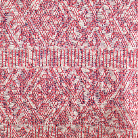 Red Geometric-Diamond Jersey Knit, Poly-Cotton