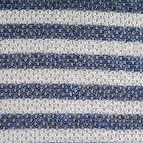 Navy Horizontal-Stripe Chunky Knit, Poly-Viscose, 116 gsm
