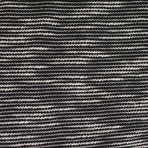 White Horizontal-Stripe Chunky Knit, Poly-Cotton, 298 gsm