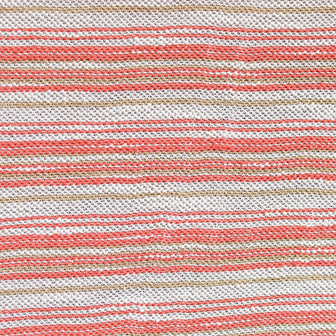 White Horizontal-Stripe Chunky Knit, Metallic