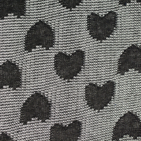 Black Heart Interlock Knit, Polyester
