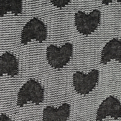 Black Heart Interlock Knit, Polyester