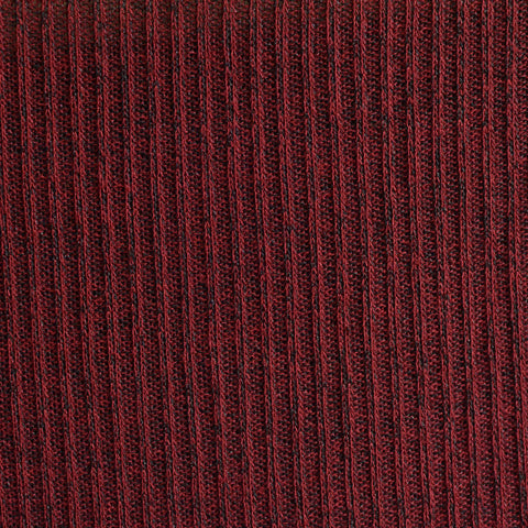 Red Marl Rib Knit, Viscose-Poly, 200 gsm