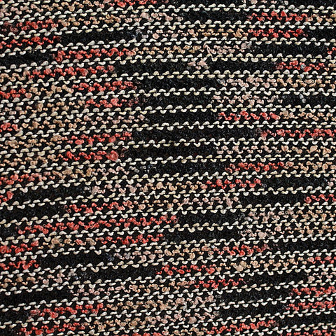 Black Horizontal-Stripe Chunky Knit, Polyester, 182 gsm