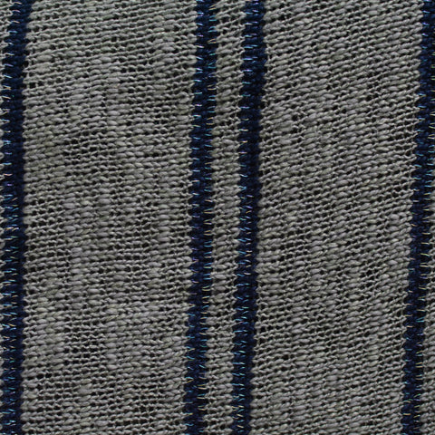 Dark Blue Vertical-Stripe Chunky Knit, Cotton-Acrylic