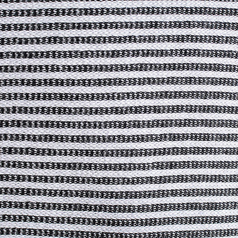 Black Horizontal-Stripe Knit, Poly-Cotton, 270 gsm