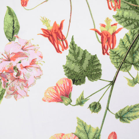Pink Flowers Scuba Knit, Polyester