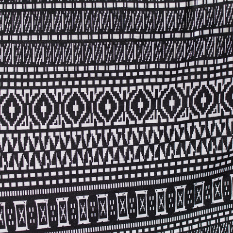 Black Horizontal-Band Knit, Polyester, 160 gsm