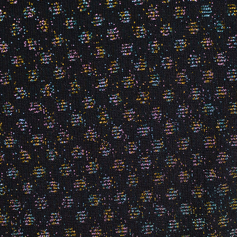 Jacquard Nylon Metallic Stretch Knit Fabric, 202 gsm, 156 cm — Black