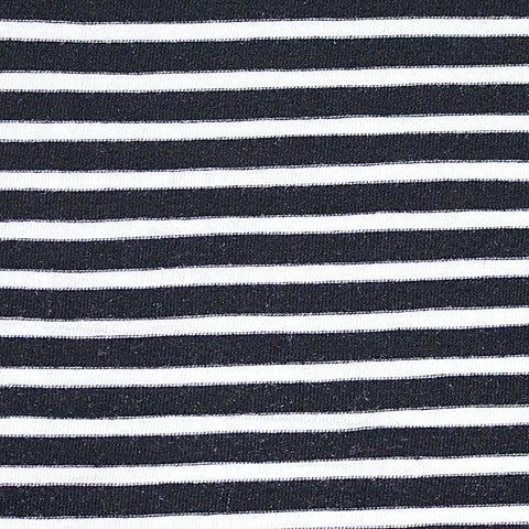 Black Horizontal-Stripe Knit, Viscose, 255 gsm