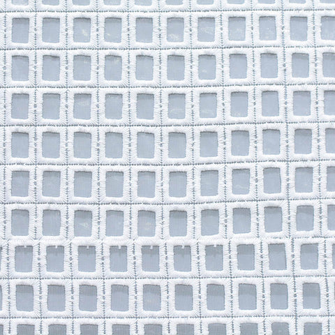 White Geometric-Grid Woven, Cotton