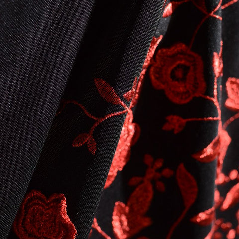 Red Floral Knit, Polyester, 130 cm, ref EF-7085
