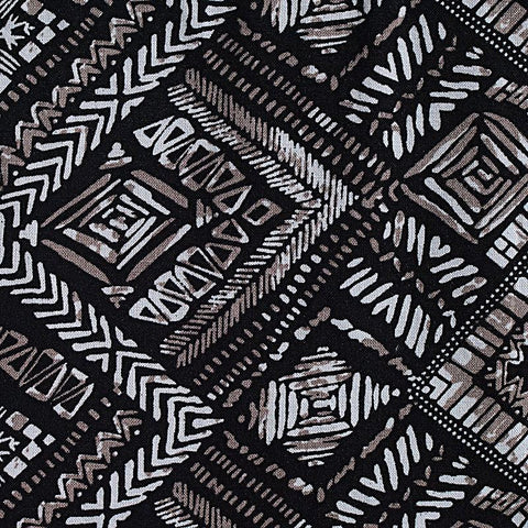 Black Geometric Woven, Viscose, 120 gsm, 142 cm, ref EF-7623