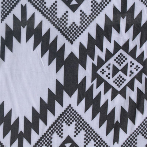 Black Zigzags Woven, Viscose