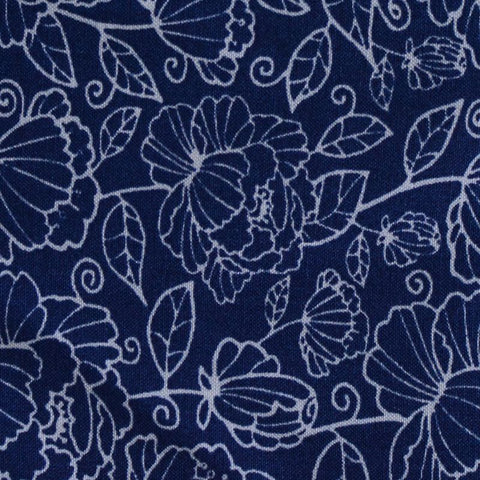 White Floral Woven, Viscose, 120 gsm