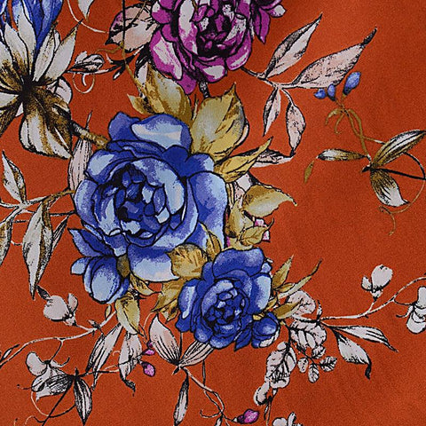 Blue Roses Linen-Look, Polyester