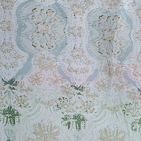 Light Blue Ornate-Floral Chiffon, Polyester