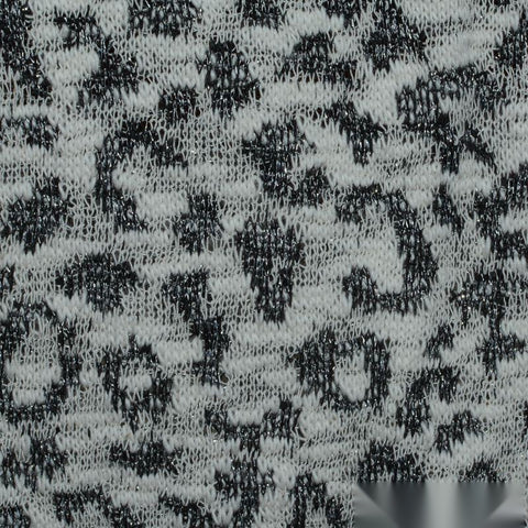 Black Animal Print Chunky Knit, Cotton-Poly, 224 gsm