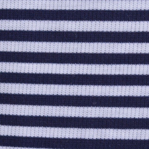Navy Horizontal-Stripe Rib Knit, 215 gsm
