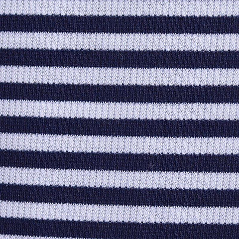 Navy Horizontal-Stripe Rib Knit, 215 gsm
