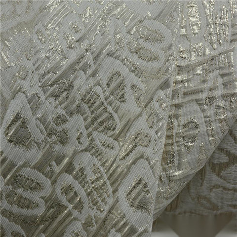 Cream Abstract Jacquard, Poly-Viscose