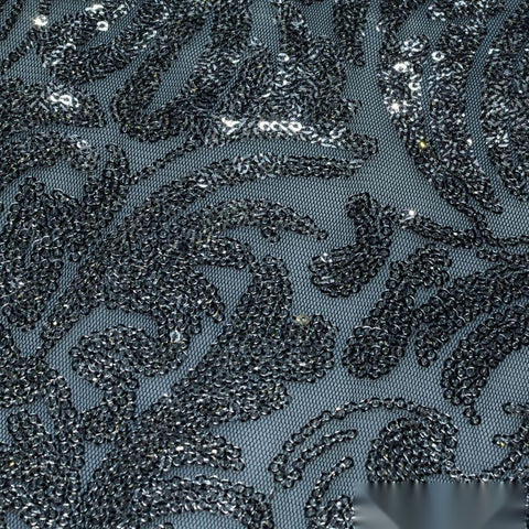 Navy Abstract Mesh, Polyester