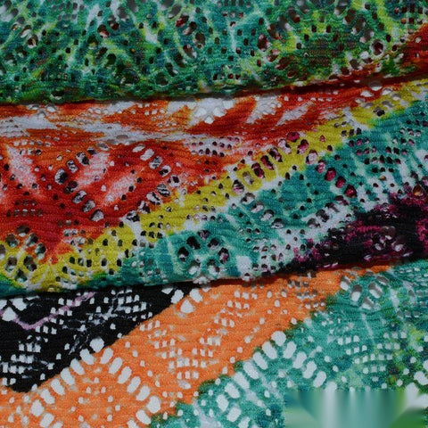Jacquard 100% Polyester Jersey Knit Fabric, 200 gsm, 152 cm — Green