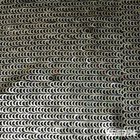 Silver Sequins Mesh, Polyester