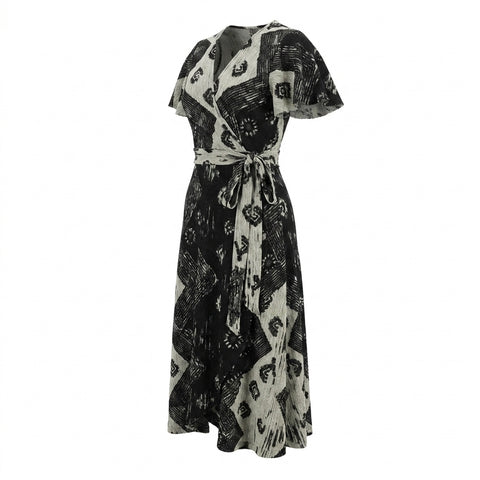 Black Abstract Jacquard, Polyester, 150 gsm