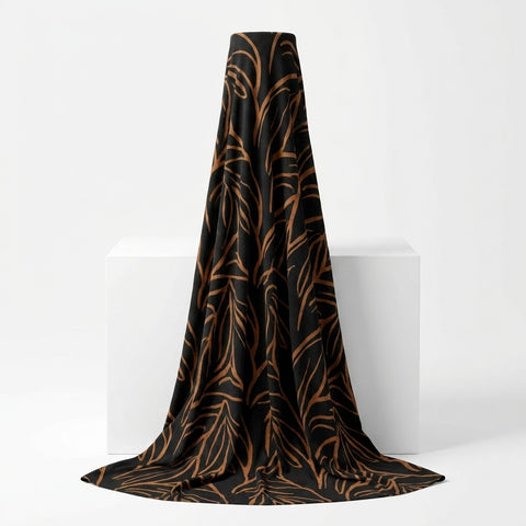 Brown Lines Crepe, Polyester