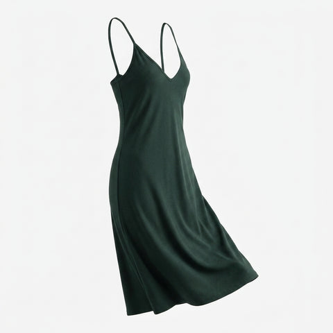 Dark Green Rib Knit, Poly-Tencel Lyocell