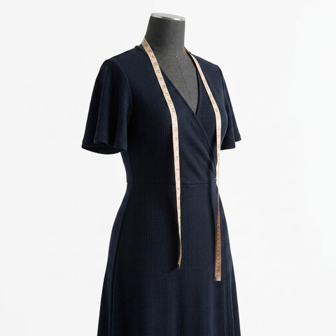 Dark Navy Rib Knit, Polyester