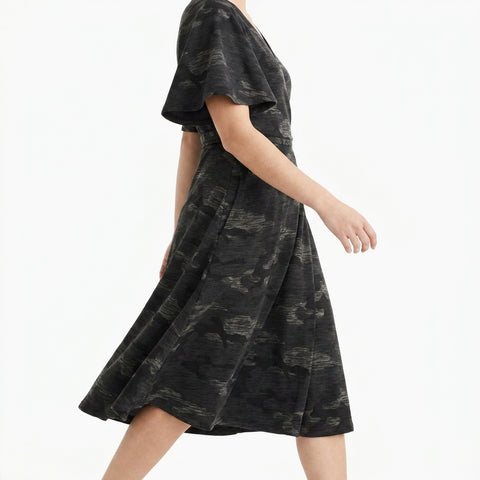 Dark Grey Camo French Terry, Poly-Modal, 245 gsm, 165 cm