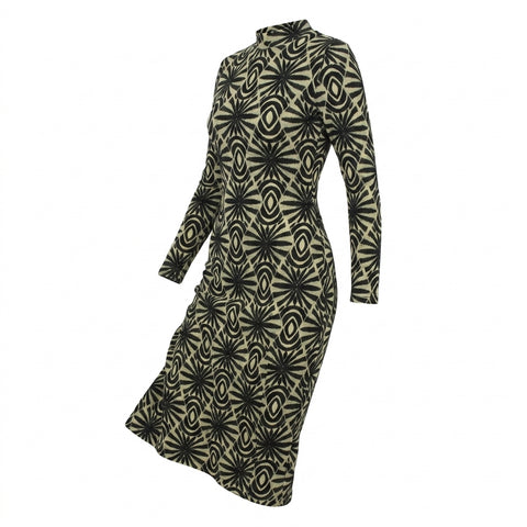 Black Abstract Scuba Knit, Polyester
