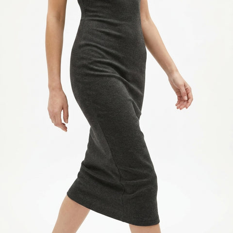 Dark Grey Marl Ponte Knit, Viscose-Nylon, 310 gsm