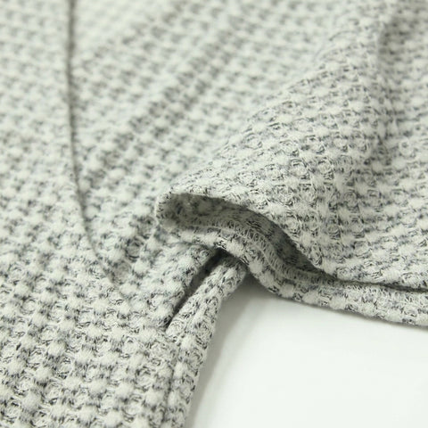 Black Geometric Waffle Knit, Poly-Viscose