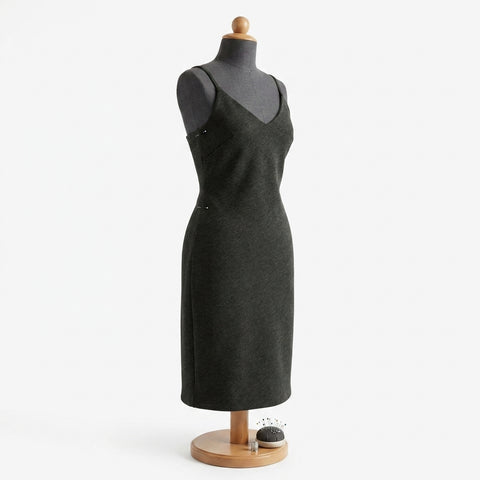 Dark Grey Marl Scuba Knit, Polyester, 320 gsm