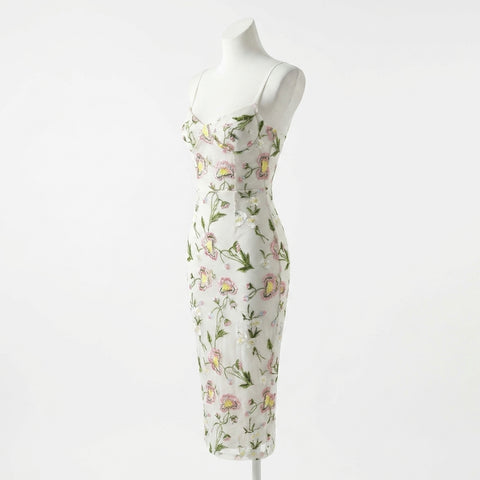 Pink Floral Mesh, Polyester