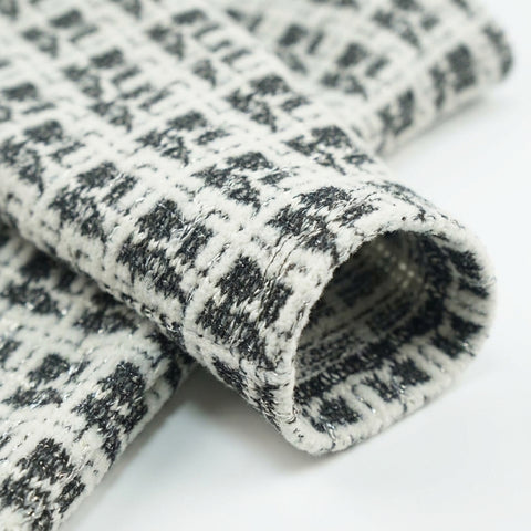 Black Check Bouclé, Polyester