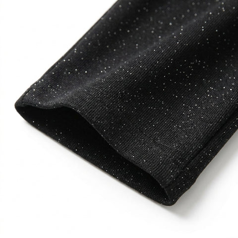 Black Marl Ponte Knit, Polyester, 250 gsm