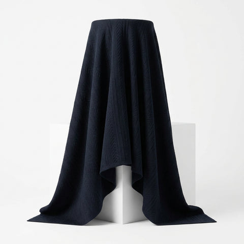 Black Tone-on-Tone Chevron Rib Knit, Polyester
