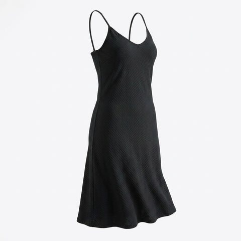 Black Ribbed Rib Knit, Poly-Viscose