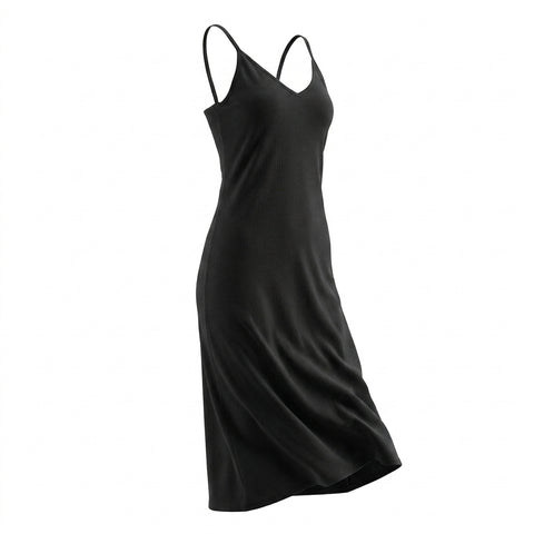 Black Ribbed Rib Knit, Polyester