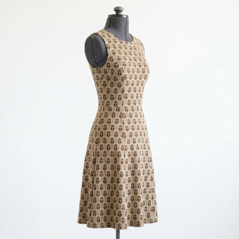 Brown Abstract-Butterfly Rib Knit, Cotton-Modal