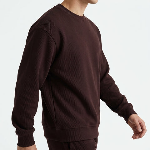 Dark Brown Rib Knit, Polyester