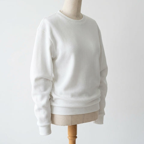 White Rib Knit, Poly-Viscose