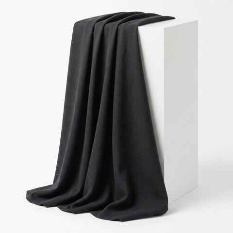 Black Rib Knit, Cotton-Poly