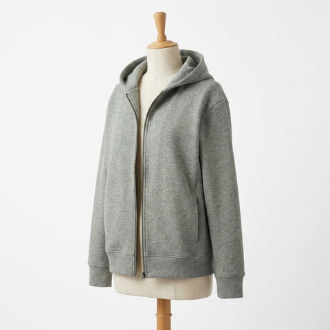Grey Marl Rib Knit, Poly-Cotton, 350 gsm